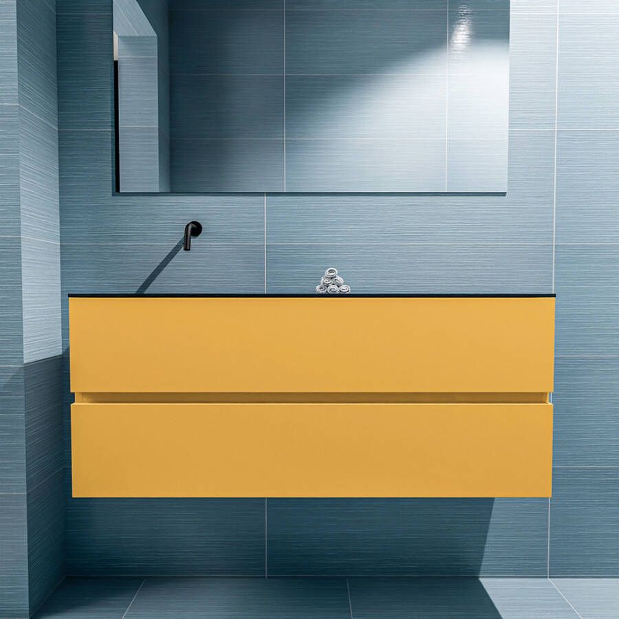 Mondiaz Ada fonteinmeubel 120cm Ocher Lex wastafel Urban links zonder kraangat