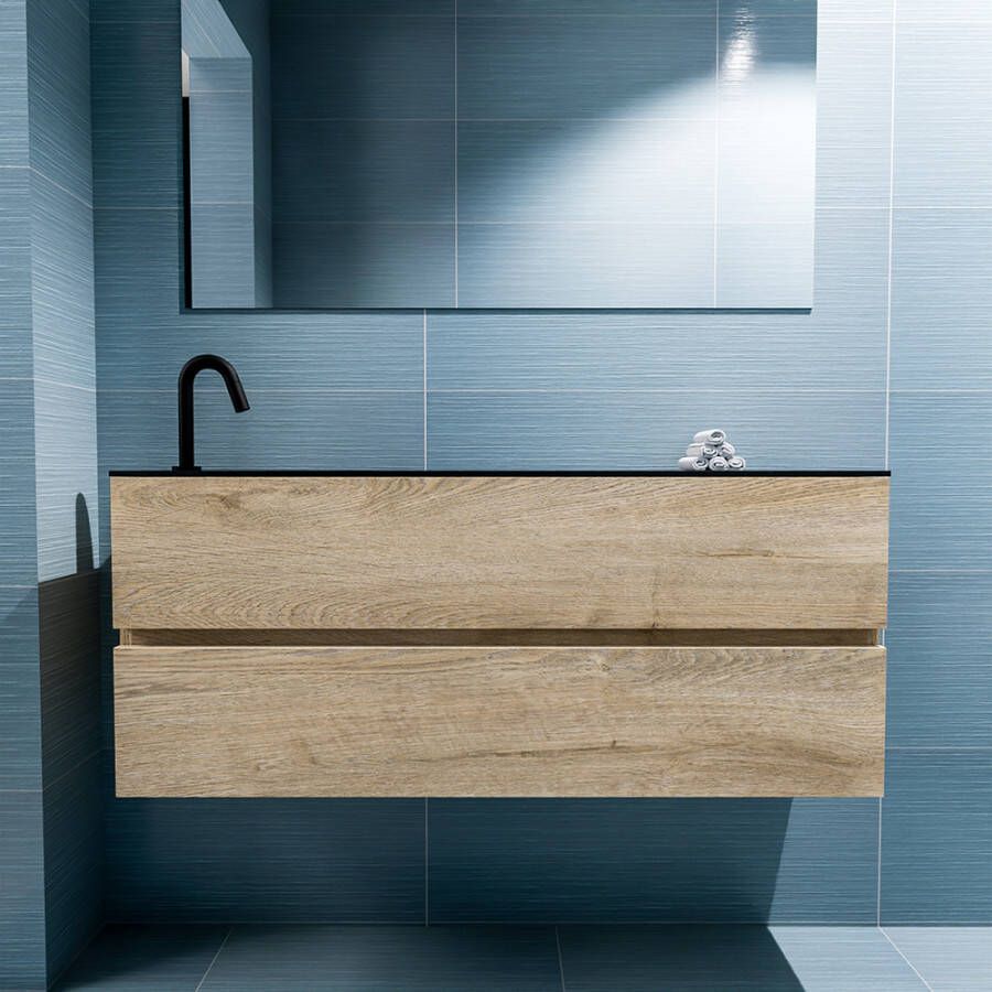 Mondiaz Ada fonteinmeubel 120cm Washed Oak Lex wastafel Urban links met 1 kraangat