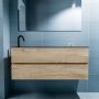 Mondiaz ADA Toiletmeubel 120x30x50cm met 1 kraangaten 2 lades washed oak mat Wastafel Lex links Solid Surface Zwart FK75342343 - Thumbnail 4