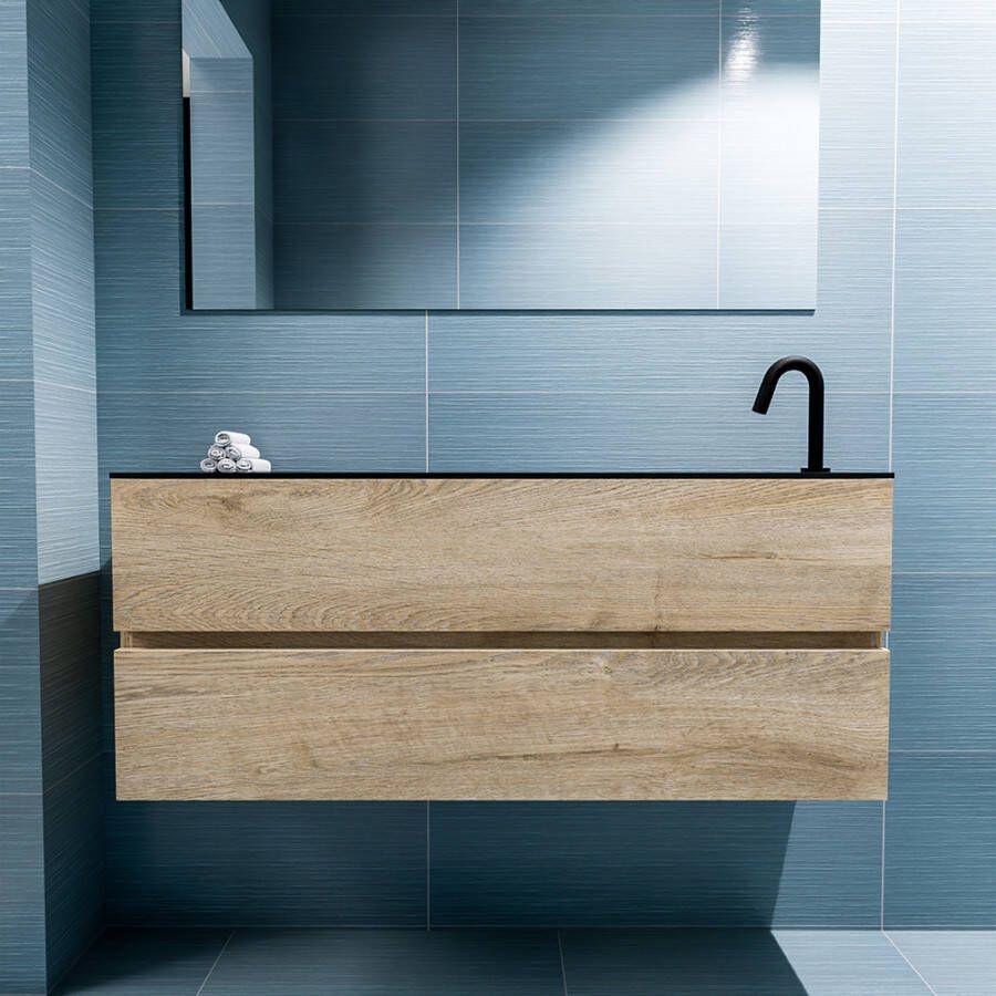 Mondiaz Ada fonteinmeubel 120cm Washed Oak Lex wastafel Urban rechts met 1 kraangat