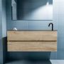 Mondiaz ADA Toiletmeubel 120x30x50cm met 1 kraangaten 2 lades washed oak mat Wastafel Lex rechts Solid Surface Zwart FK75342345 - Thumbnail 4