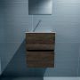 Mondiaz ADA Toiletmeubel 40x30x50cm met 0 kraangaten 2 lades dark brown mat Wastafel Lex midden Solid Surface Wit FK75341999 - Thumbnail 4