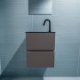 Mondiaz ADA Toiletmeubel 40x30x50cm 1 kraangat 2 lades dark grey mat wasbak links Solid surface Zwart FK75342116 - Thumbnail 4