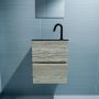 Mondiaz ADA Toiletmeubel 40x30x50cm met 1 kraangaten 2 lades light brown grey mat Wastafel Lex links Solid Surface Zwart FK75342377 - Thumbnail 4