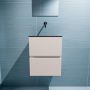 Mondiaz ADA Toiletmeubel 40x30x50cm met 0 kraangaten 2 lades linen mat Wastafel Lex midden Solid Surface Zwart FK75342260 - Thumbnail 4