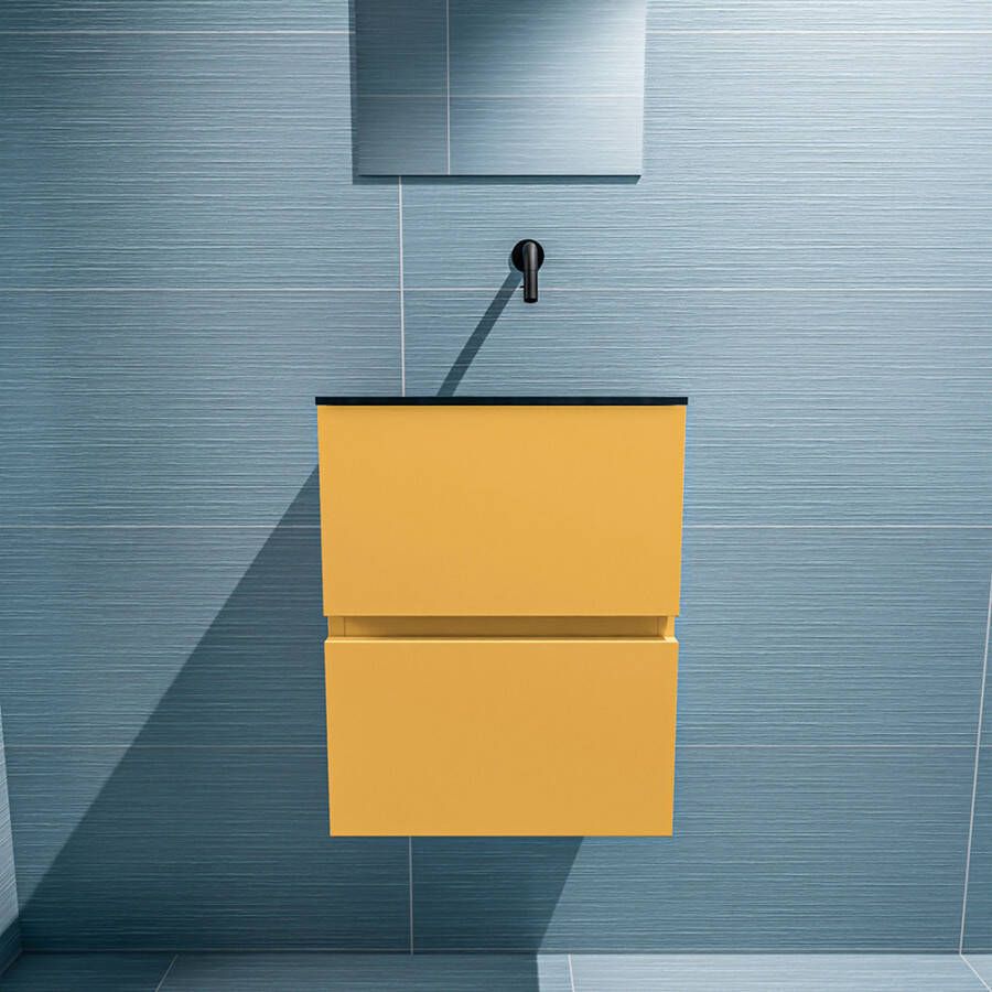 Mondiaz Ada fonteinmeubel 40cm Ocher Lex wastafel Urban rechts zonder kraangat