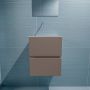 Mondiaz ADA Toiletmeubel 40x30x50cm 0 kraangaten 2 lades smoke mat wasbak links Solid surface Wit FK75341798 - Thumbnail 4
