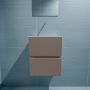 Mondiaz ADA Toiletmeubel 40x30x50cm met 0 kraangaten 2 lades smoke mat Wastafel Lex midden Solid Surface Wit FK75341796 - Thumbnail 4