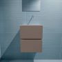 Mondiaz ADA Toiletmeubel 40x30x50cm met 0 kraangaten 2 lades smoke mat Wastafel Lex rechts Solid Surface Wit FK75341800 - Thumbnail 4