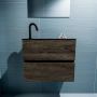 Mondiaz ADA Toiletmeubel 60x30x50cm met 1 kraangaten 2 lades dark brown mat Wastafel Lex links Solid Surface Zwart FK75342354 - Thumbnail 4