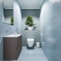 Mondiaz ADA Toiletmeubel 60x30x50cm met 0 kraangaten 2 lades dark grey mat Wastafel Lex links Solid Surface Wit FK75341775 - Thumbnail 5