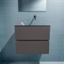 Mondiaz ADA Toiletmeubel 60x30x50cm met 0 kraangaten 2 lades dark grey mat Wastafel Lex rechts Solid Surface Zwart FK75342125 - Thumbnail 4