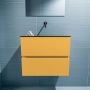 Mondiaz ADA Toiletmeubel 60x30x50cm met 0 kraangaten 2 lades ocher mat Wastafel Lex midden Solid Surface Zwart FK75342208 - Thumbnail 4