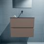 Mondiaz ADA Toiletmeubel 60x30x50cm met 0 kraangaten 2 lades smoke mat Wastafel Lex midden Solid Surface Zwart FK75342150 - Thumbnail 3