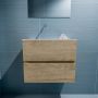 Mondiaz ADA Toiletmeubel 60x30x50cm 0 kraangaten 2 lades washed oak mat wasbak links Solid surface Wit FK75341978 - Thumbnail 4