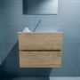 Mondiaz ADA Toiletmeubel 60x30x50cm 0 kraangaten 2 lades washed oak mat wasbak midden Solid surface Wit FK75341976 - Thumbnail 4