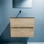 Mondiaz ADA Toiletmeubel 60x30x50cm met 0 kraangaten 2 lades washed oak mat Wastafel Lex links Solid Surface Zwart FK75342326 - Thumbnail 3