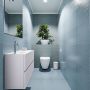 Mondiaz ADA Toiletmeubel 80x30x50cm met 1 kraangaten 2 lades cale mat Wastafel Lex links Solid Surface Wit FK75341954 - Thumbnail 4