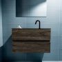 Mondiaz ADA Toiletmeubel 80x30x50cm met 1 kraangaten 2 lades dark brown mat Wastafel Lex midden Solid Surface Zwart FK75342358 - Thumbnail 4