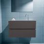 Mondiaz ADA Toiletmeubel 80x30x50cm met 1 kraangaten 2 lades dark grey mat Wastafel Lex midden Solid Surface Wit FK75341778 - Thumbnail 4