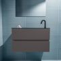 Mondiaz ADA Toiletmeubel 80x30x50cm met 1 kraangaten 2 lades dark grey mat Wastafel Lex rechts Solid Surface Zwart FK75342130 - Thumbnail 4