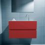 Mondiaz ADA Toiletmeubel 80x30x50cm met 1 kraangaten 2 lades fire mat Wastafel Lex midden Solid Surface Wit FK75341894 - Thumbnail 4