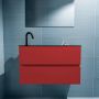 Mondiaz ADA Toiletmeubel 80x30x50cm met 1 kraangaten 2 lades fire mat Wastafel Lex links Solid Surface Zwart FK75342244 - Thumbnail 4