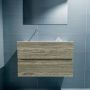 Mondiaz ADA Toiletmeubel 80x30x50cm met 0 kraangaten 2 lades light brown grey mat Wastafel Lex links Solid Surface Wit FK75342042 - Thumbnail 4