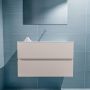 Mondiaz ADA Toiletmeubel 80x30x50cm met 0 kraangaten 2 lades linen mat Wastafel Lex midden Solid Surface Wit FK75341924 - Thumbnail 4