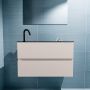 Mondiaz ADA Toiletmeubel 80x30x50cm met 1 kraangaten 2 lades linen mat Wastafel Lex links Solid Surface Zwart FK75342273 - Thumbnail 4