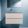 Mondiaz ADA Toiletmeubel 80x30x50cm met 0 kraangaten 2 lades linen mat Wastafel Lex links Solid Surface Zwart FK75342274 - Thumbnail 4