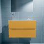 Mondiaz ADA Toiletmeubel 80x30x50cm met 1 kraangaten 2 lades ocher mat Wastafel Lex links Solid Surface Wit FK75341867 - Thumbnail 3