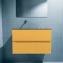 Mondiaz ADA Toiletmeubel 80x30x50cm met 0 kraangaten 2 lades ocher mat Wastafel Lex links Solid Surface Zwart FK75342216 - Thumbnail 4