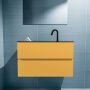 Mondiaz ADA Toiletmeubel 80x30x50cm met 1 kraangaten 2 lades ocher mat Wastafel Lex midden Solid Surface Zwart FK75342213 - Thumbnail 4