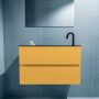 Mondiaz ADA Toiletmeubel 80x30x50cm met 1 kraangaten 2 lades ocher mat Wastafel Lex rechts Solid Surface Zwart FK75342217 - Thumbnail 4