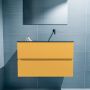 Mondiaz ADA Toiletmeubel 80x30x50cm met 0 kraangaten 2 lades ocher mat Wastafel Lex rechts Solid Surface Zwart FK75342218 - Thumbnail 3
