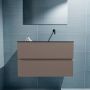 Mondiaz ADA Toiletmeubel 80x30x50cm met 0 kraangaten 2 lades smoke mat Wastafel Lex rechts Solid Surface Zwart FK75342160 - Thumbnail 3