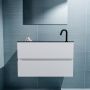 Mondiaz ADA Toiletmeubel 80x30x50cm met 1 kraangaten 2 lades talc mat Wastafel Lex rechts Solid Surface Zwart FK75342072 - Thumbnail 4