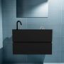 Mondiaz ADA Toiletmeubel 80x30x50cm met 1 kraangaten 2 lades urban mat Wastafel Lex links Solid Surface Zwart FK75342099 - Thumbnail 3