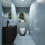 Mondiaz ADA Toiletmeubel 80x30x50cm met 1 kraangaten 2 lades urban mat Wastafel Lex links Solid Surface Zwart FK75342099 - Thumbnail 4