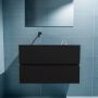 Mondiaz ADA Toiletmeubel 80x30x50cm met 0 kraangaten 2 lades urban mat Wastafel Lex links Solid Surface Zwart FK75342100 - Thumbnail 3