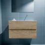 Mondiaz ADA Toiletmeubel 80x30x50cm 0 kraangaten 2 lades washed oak mat wasbak rechts Solid surface Wit FK75341986 - Thumbnail 4