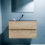 Mondiaz ADA Toiletmeubel 80x30x50cm 0 kraangaten 2 lades washed oak mat wasbak midden Solid surface Zwart FK75342330 - Thumbnail 3