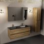 Mondiaz Aivy badmeubelset 120x45x50cm 2 kraangaten 2 wasbakken urban Solid surface Links en rechts 2 lades Met spiegelkast Melamine Chai AIVY80357 - Thumbnail 4