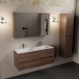 Mondiaz Aivy badmeubelset 120x45x50cm 2 kraangaten 2 wasbakken talc Solid surface Links en rechts 2 lades Met spiegelkast Melamine Mocha AIVY80336 - Thumbnail 4