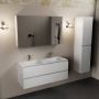 Mondiaz Aivy badmeubelset 120x45x50cm 2 kraangaten 2 wasbakken talc Solid surface Links en rechts 2 lades Met spiegelkast MDF Talc AIVY80315 - Thumbnail 4