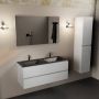 Mondiaz Aivy badmeubelset 120x45x50cm 2 kraangaten 2 wasbakken urban Solid surface Links en rechts 2 lades Met spiegel MDF Talc AIVY80203 - Thumbnail 4