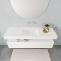 Aqua Splash Badkamermeubel AQS Ibiza 150 cm Soft-Close Lade Solid Surface Wastafel Mat Wit Badmeubel Ibiza 150 cm Spoelbak Midden Mat Wit (0 - Thumbnail 3