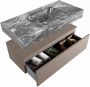 Mondiaz ALAN DLUX Badkamermeubelset 100cm onderkast Smoke 1 lade vrijhangende wastafel wasbak midden 0 kraangaten Lava ADX100Smo1LM0Lav - Thumbnail 5