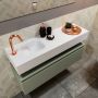 Mondiaz ANDOR Toiletmeubel 100x30x30cm met 1 kraangaten 1 lades army mat Wastafel Lex links Solid Surface Wit FK75343236 - Thumbnail 3